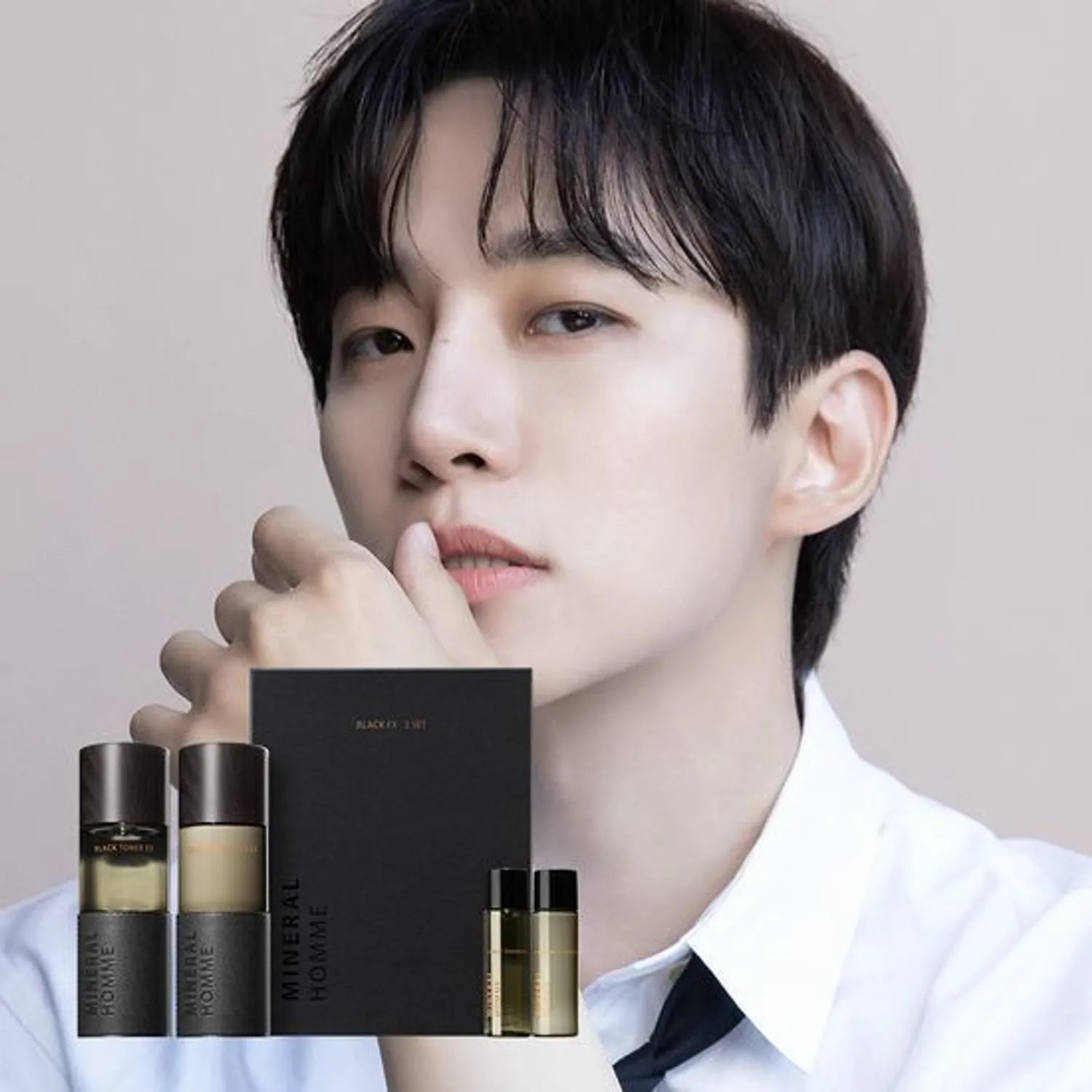 THE SAEM Mineral Homme Black EX 2P Set (Toner 130ml+Emulsion 130ml)
