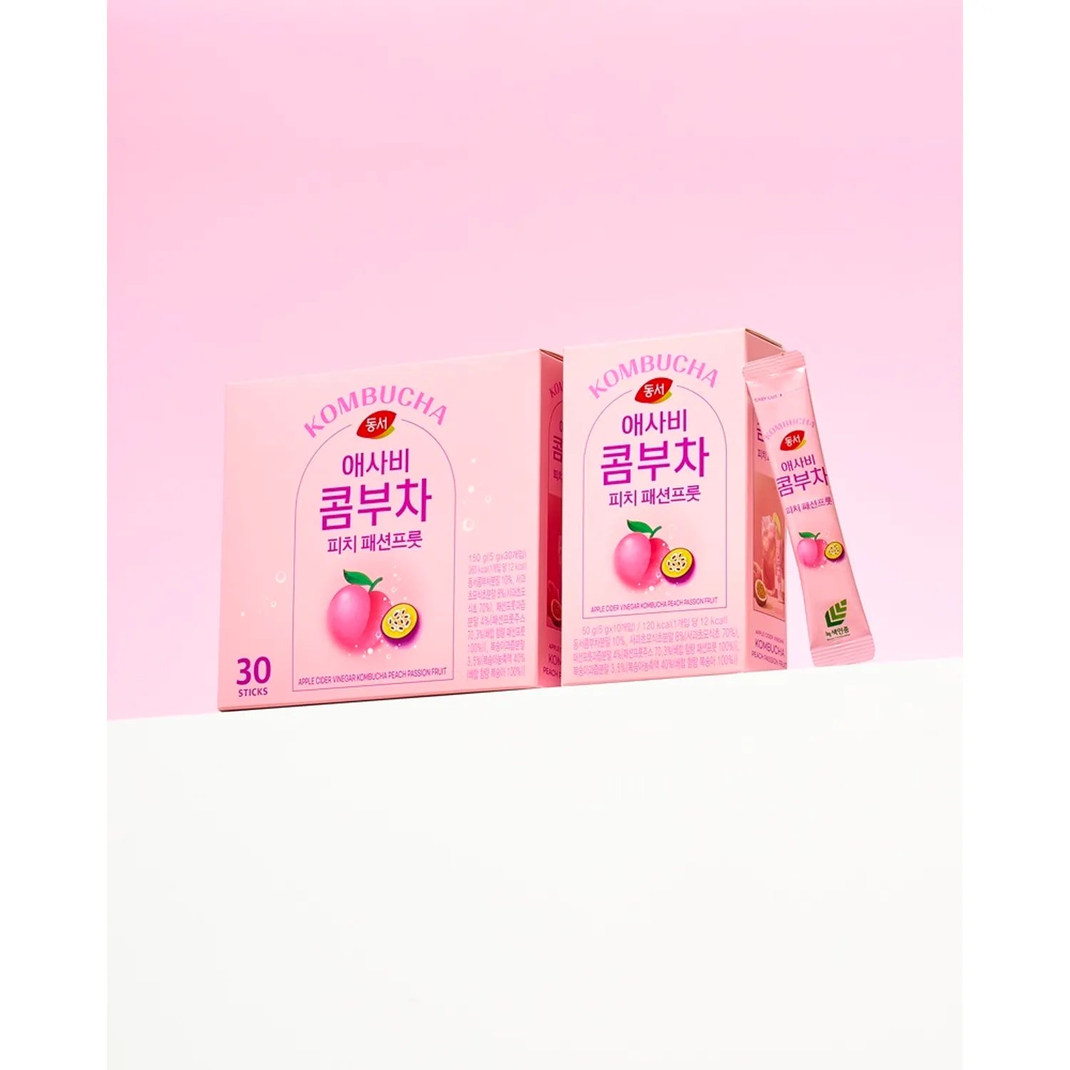 Dongsuh Apple Cider Vinegar Kombucha Peach Passion Fruit 150g (30 Sticks)