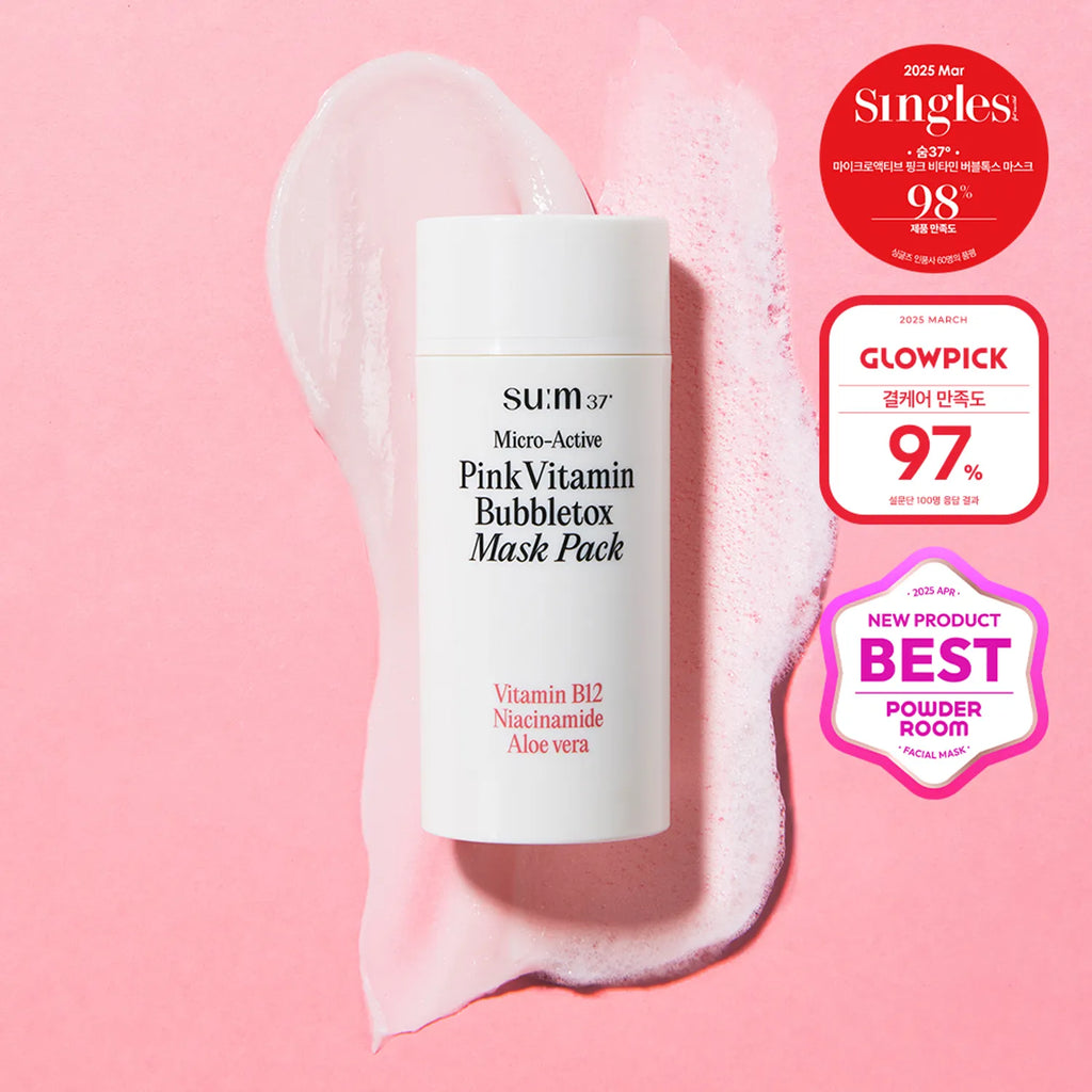 SUM37 Micro-Active Pink Vitamin Bubbletox Mask Pack 100ml