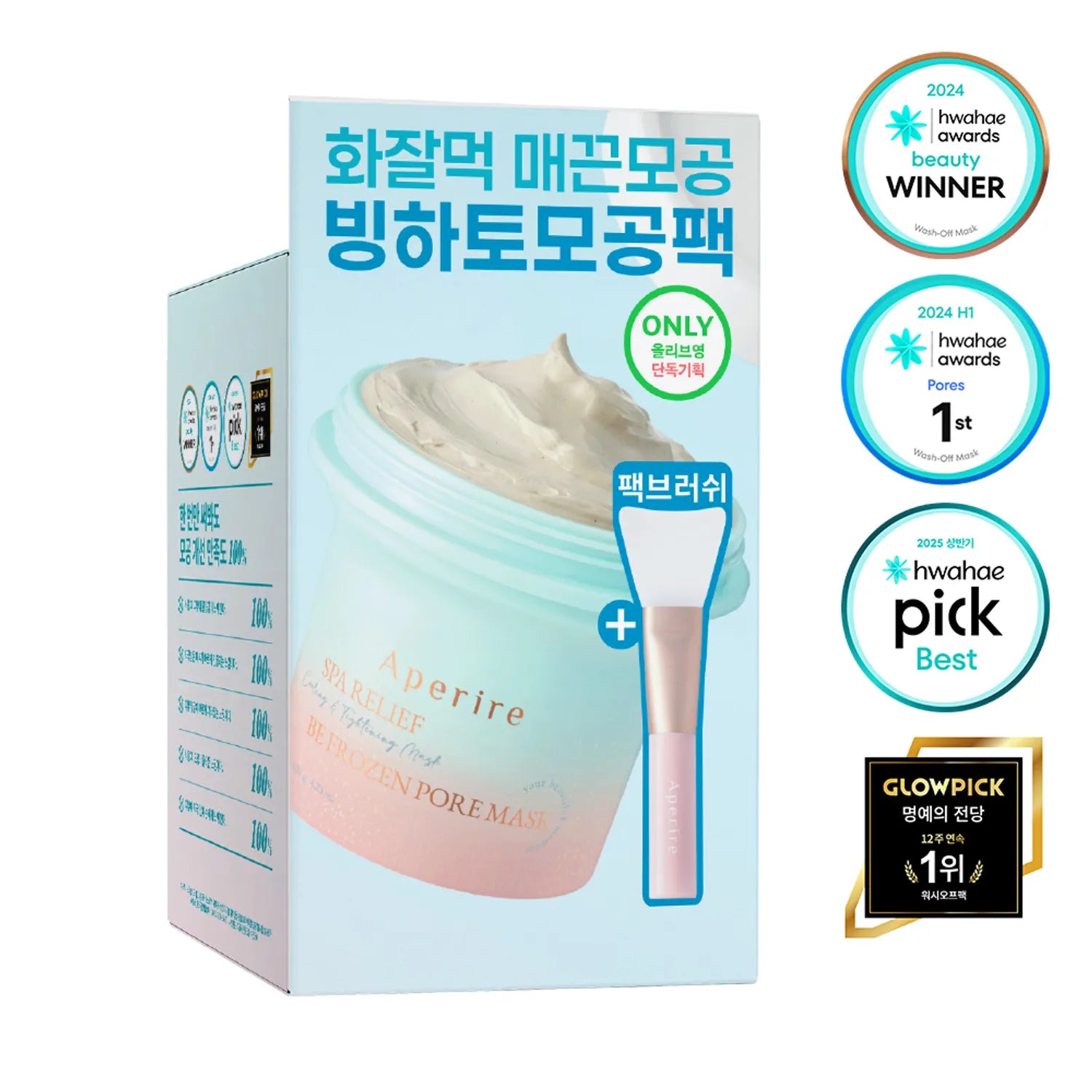 Aperire Spa Relief Be Frozen Pore Mask Special Set (+Pack Brush)