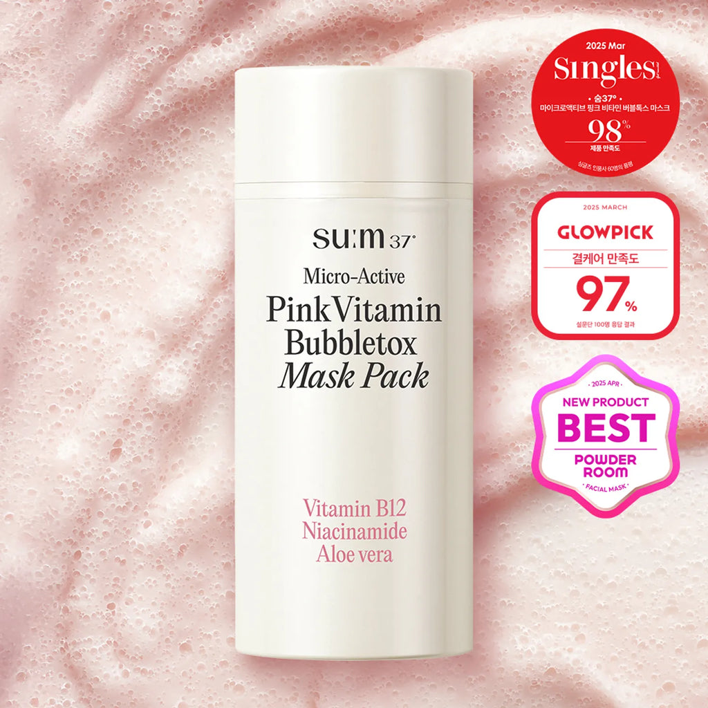 SUM37 Micro-Active Pink Vitamin Bubbletox Mask Pack 100ml