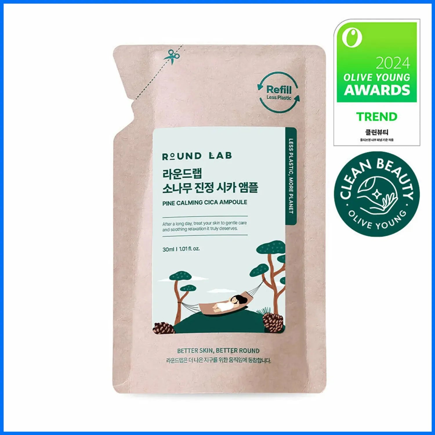 ROUND LAB Pine Calming Cica Ampuole 30ml Refill Pack