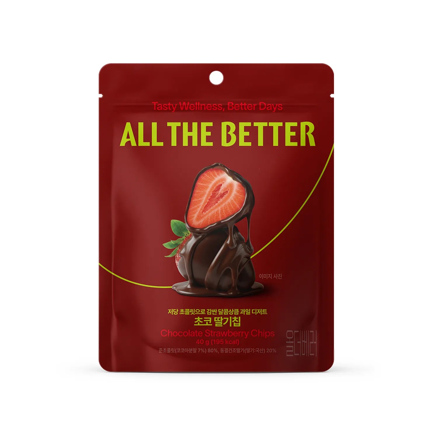 ALL THE BETTER Chocolate Strawberry Chips 40g