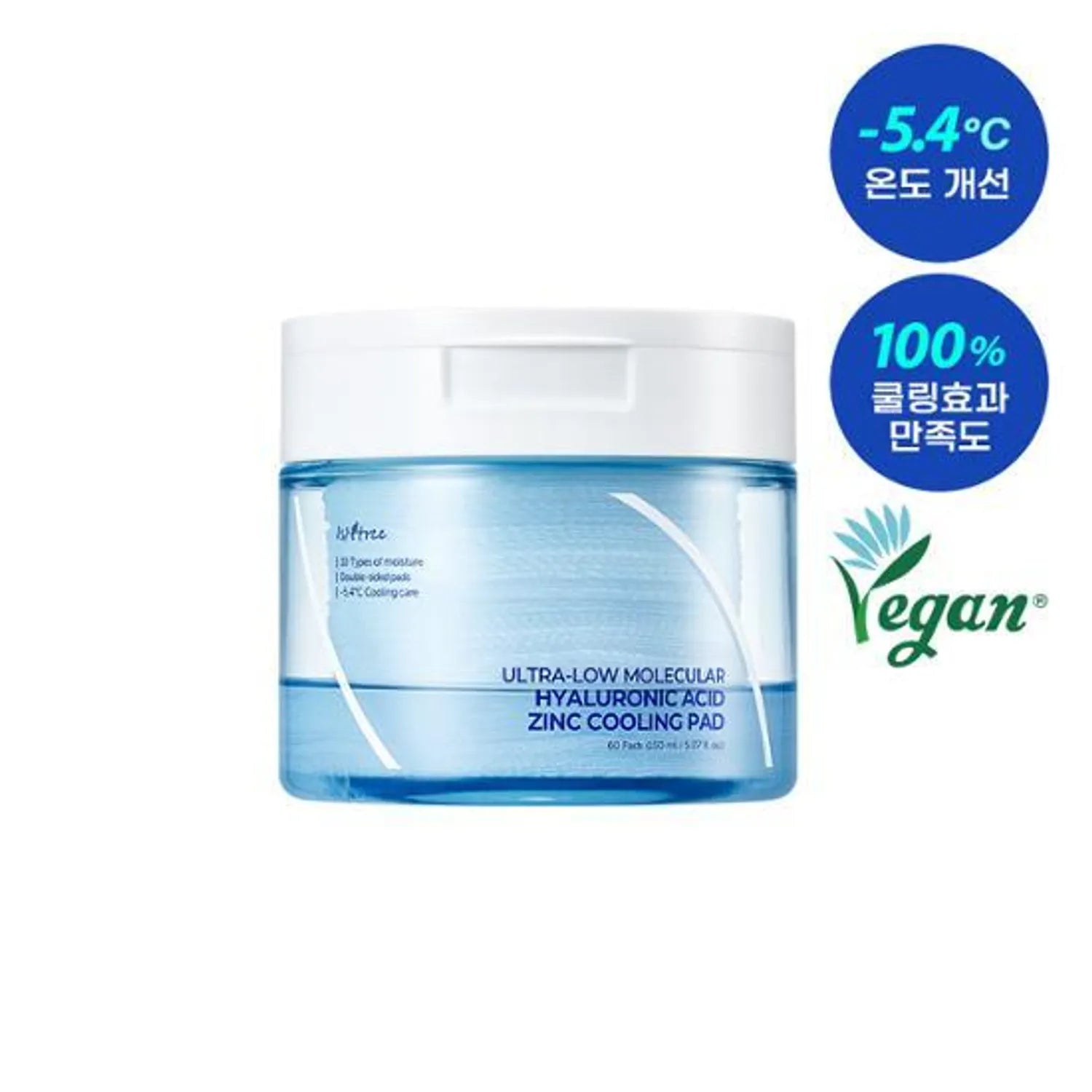 Isntree Ultra-Low Molecular Hyaluronic Acid Zinc Coling Pad 60P