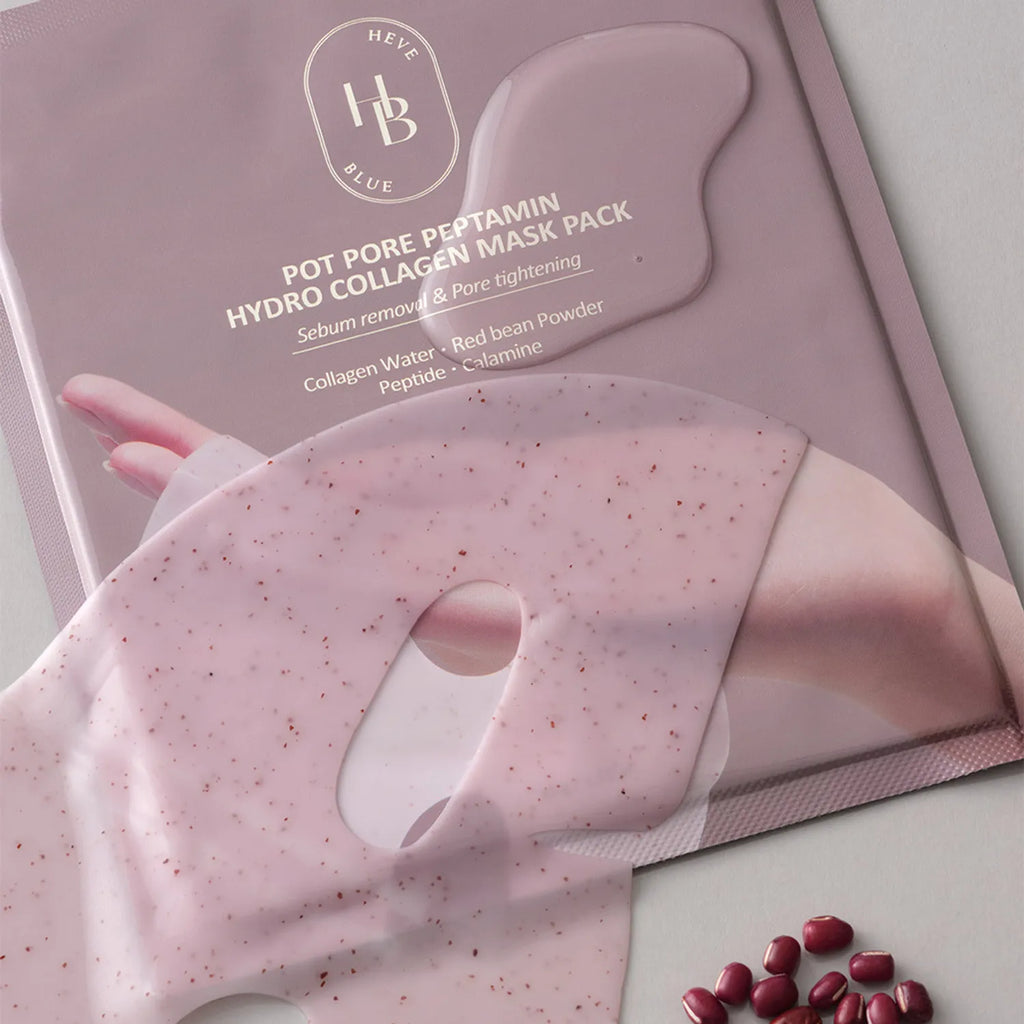 HEVEBLUE Pot Pore Peptamin Hydro Collagen Mask Pack Sheet 4ea