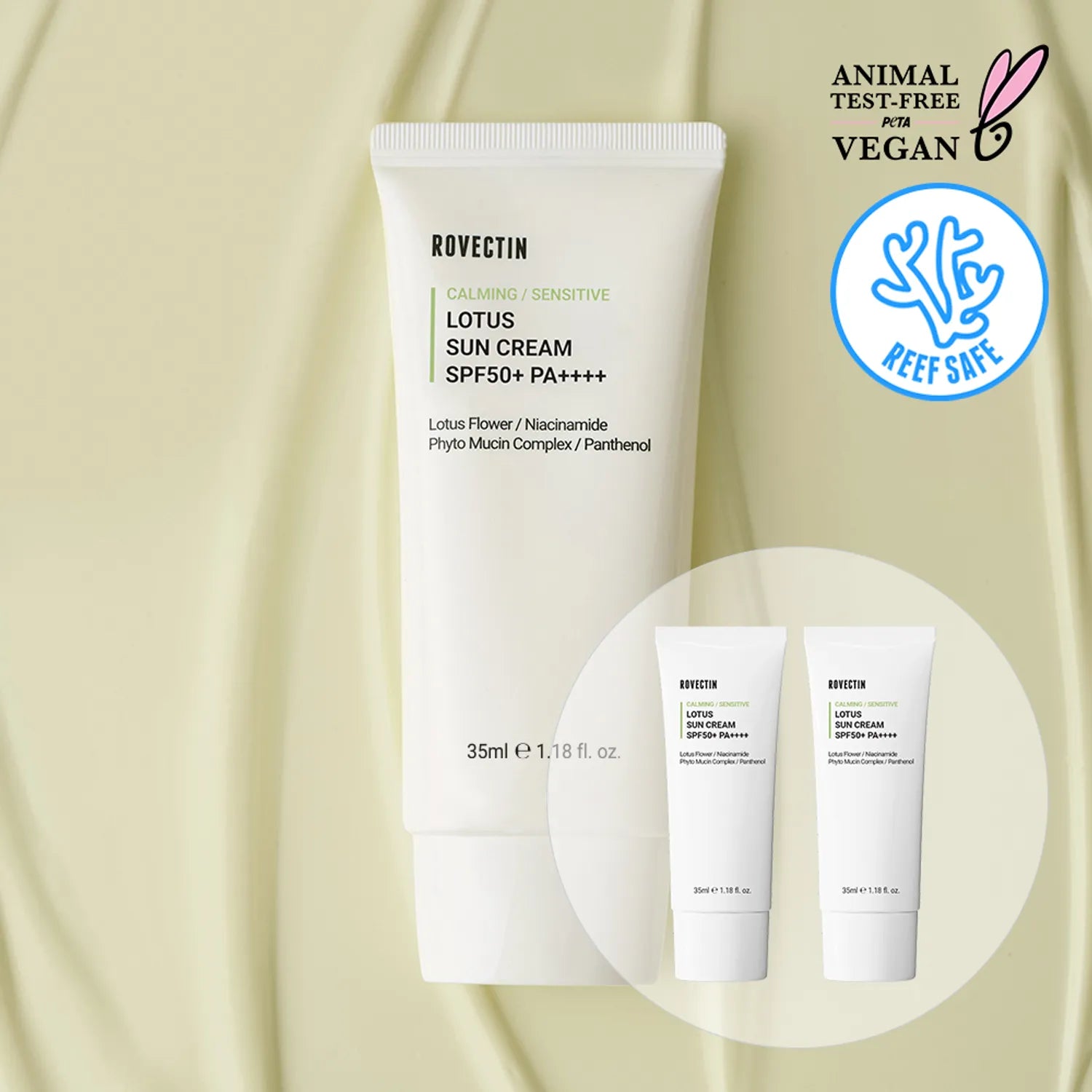 ROVECTIN Calming / Sensitive Lotus Sun Cream 35ml 1+1 Set