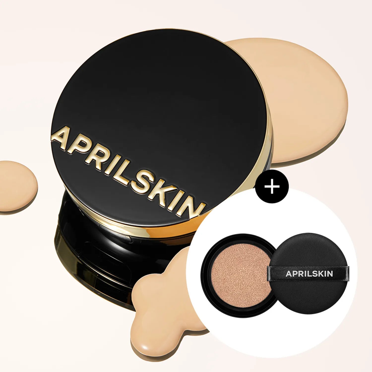 APRILSKIN Magic Snow Cushoin Black 3.0 Set (Original Product + Refill) (4 Shades)