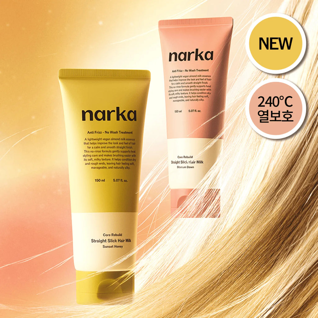 narka Core Rebuild Straight Slick Hair Milk 150ml (Blossom Dawn / Sunset Honey) (Set/Single)