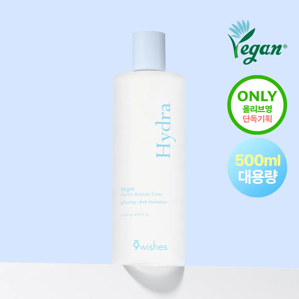 [Lage Size] 9wishes Vegan Hydra Ampule Toner 500mL