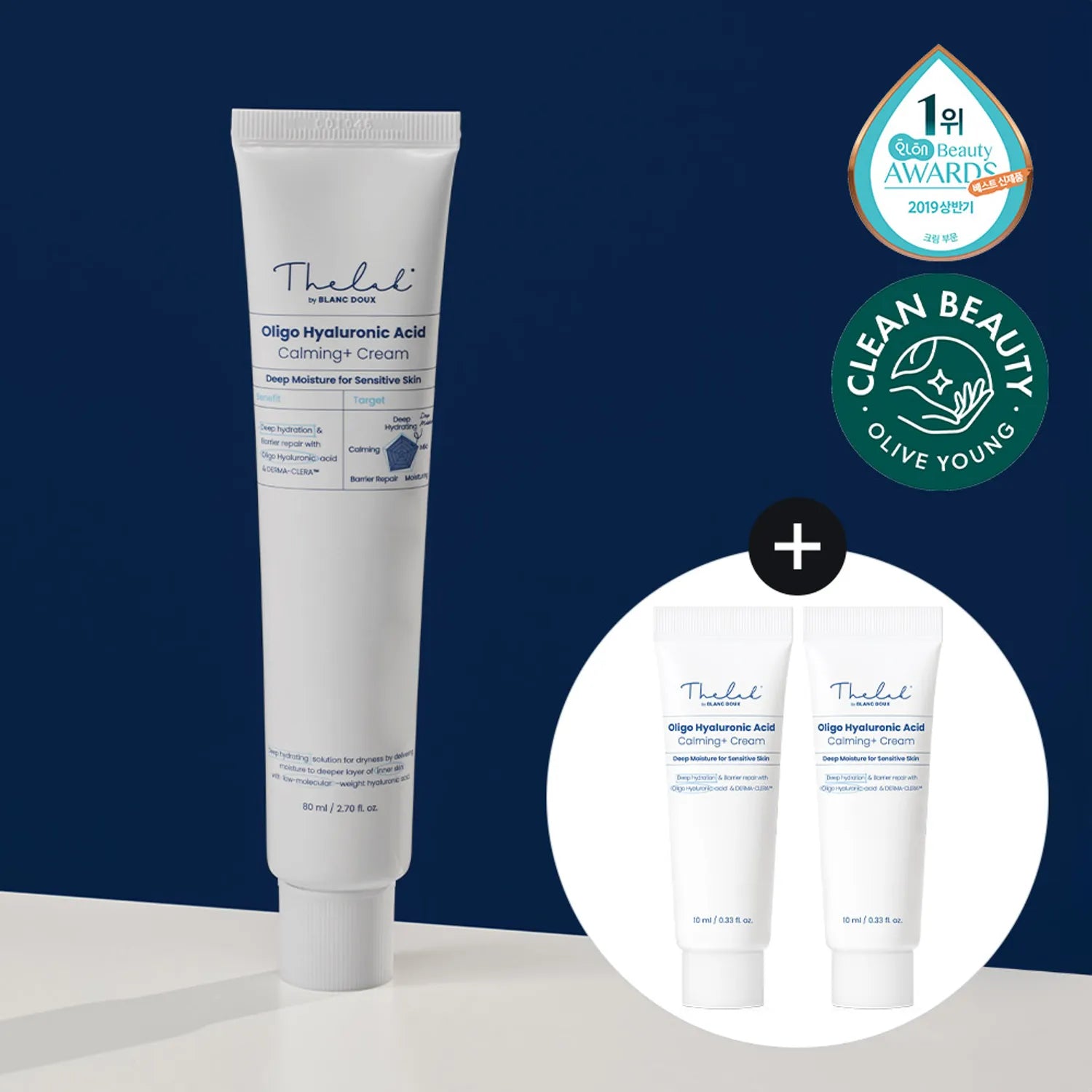 THE LAB by blanc doux Oligo Hyaluronic Acid Calming+ Cream 80ml Special Set