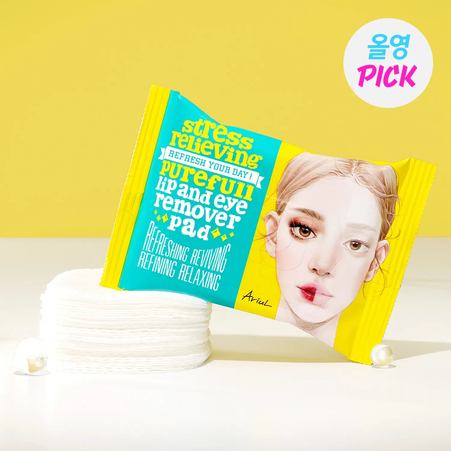 Ariul Stress Relieving Purefull Lip and Eye Remover Pad (30P / Double Pack)