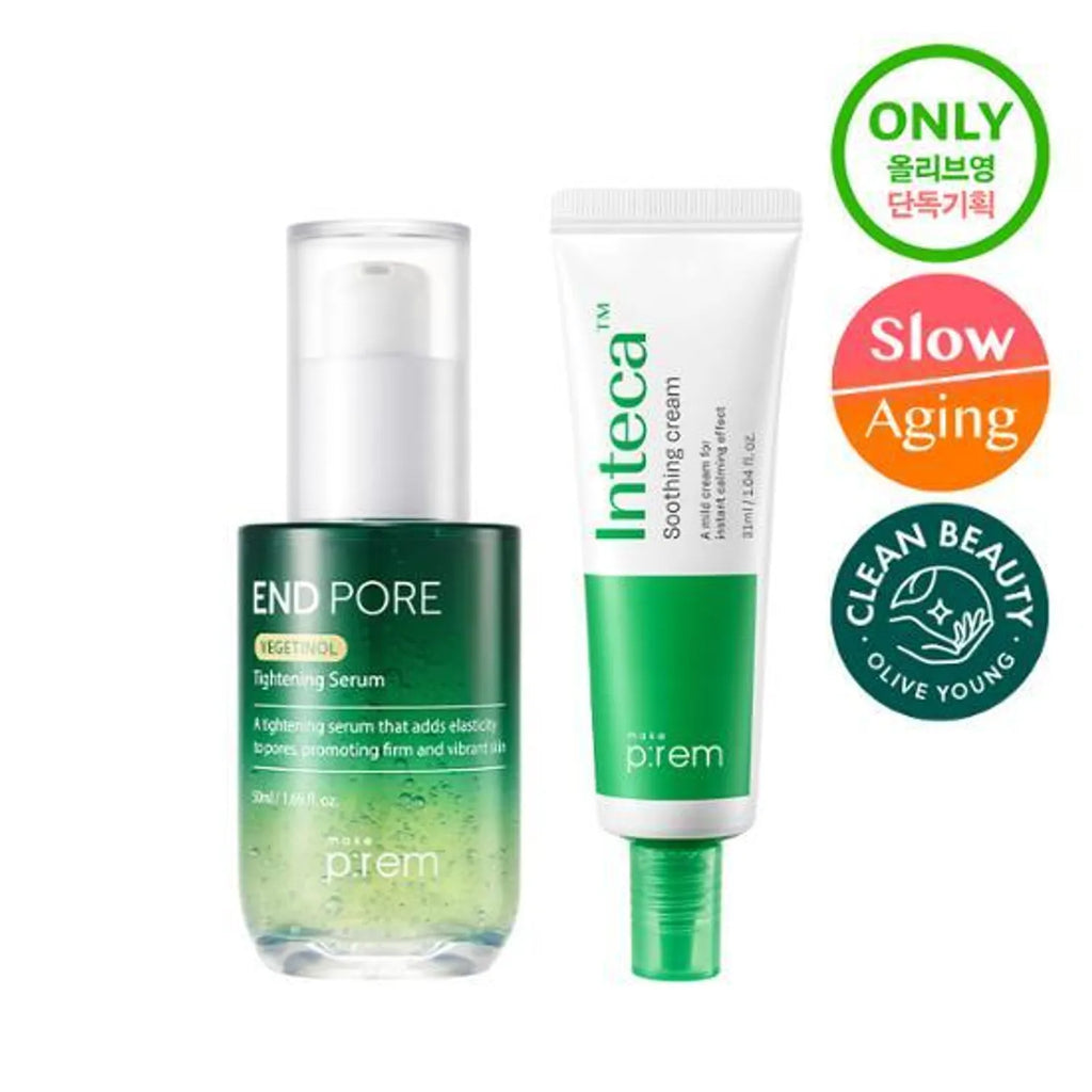 makeprem End Pore Vegetinol Tightening Serum 50mL Special Set (+Inteca Cream 31mL)