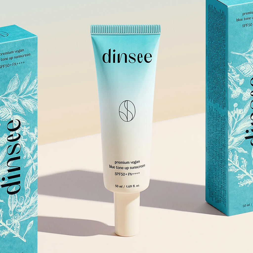 Dinsee Premium Vegan Blue Tone Up Sun Cream 50ml Set (+20ml)