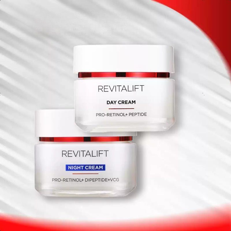 L'OREAL Revitalift Day Cream 50ml~ Night Cream 50ml
