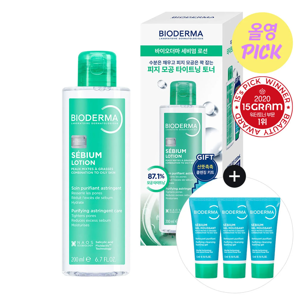 Bioderma Sebium Lotion 200ml Set (+Sebium Gel Moussant 5ml*3)