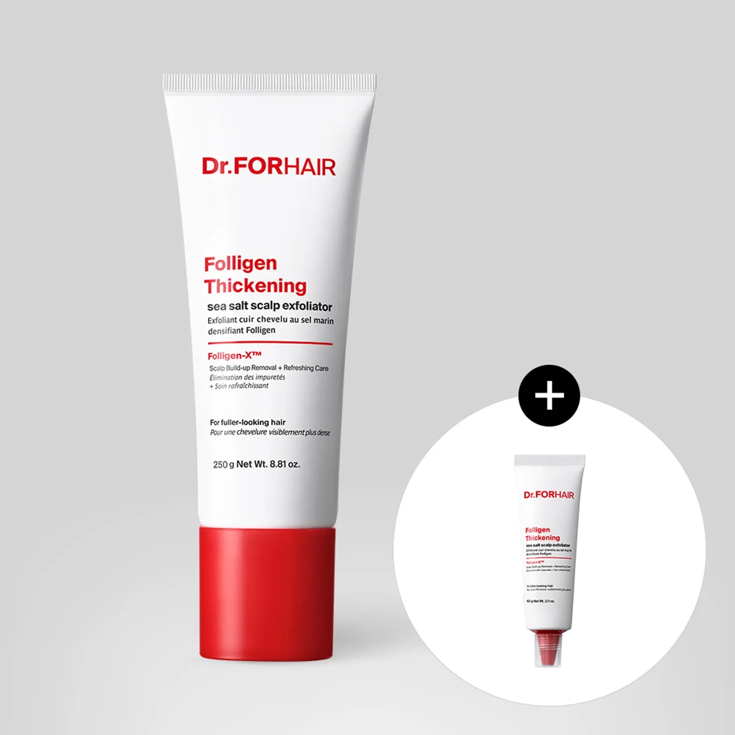 Dr.FORHAIR Folligen Thickening Sea Salt Scalp Exfoliator 250g Set (+60g)