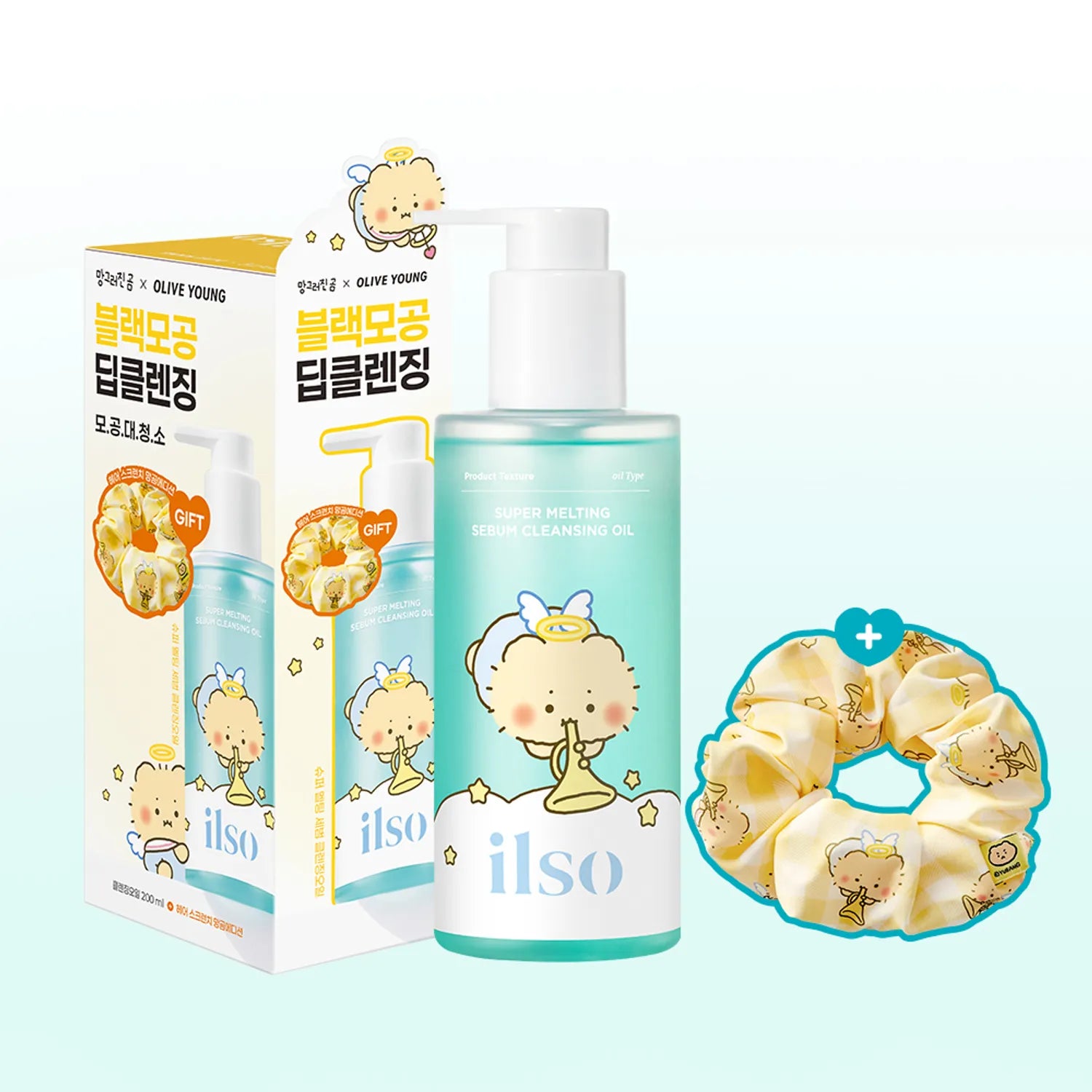 ilso Super Melting Sebum Cleansing Oil 200ml Set (+Scrunchie) (mangomee Collaboration)