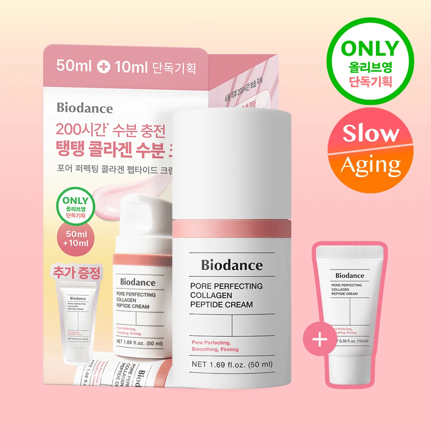 BIODANCE Pore Perfecting Collagen Peptide Cream 50ml Set (+10ml+Gel Toner Pad 2P)