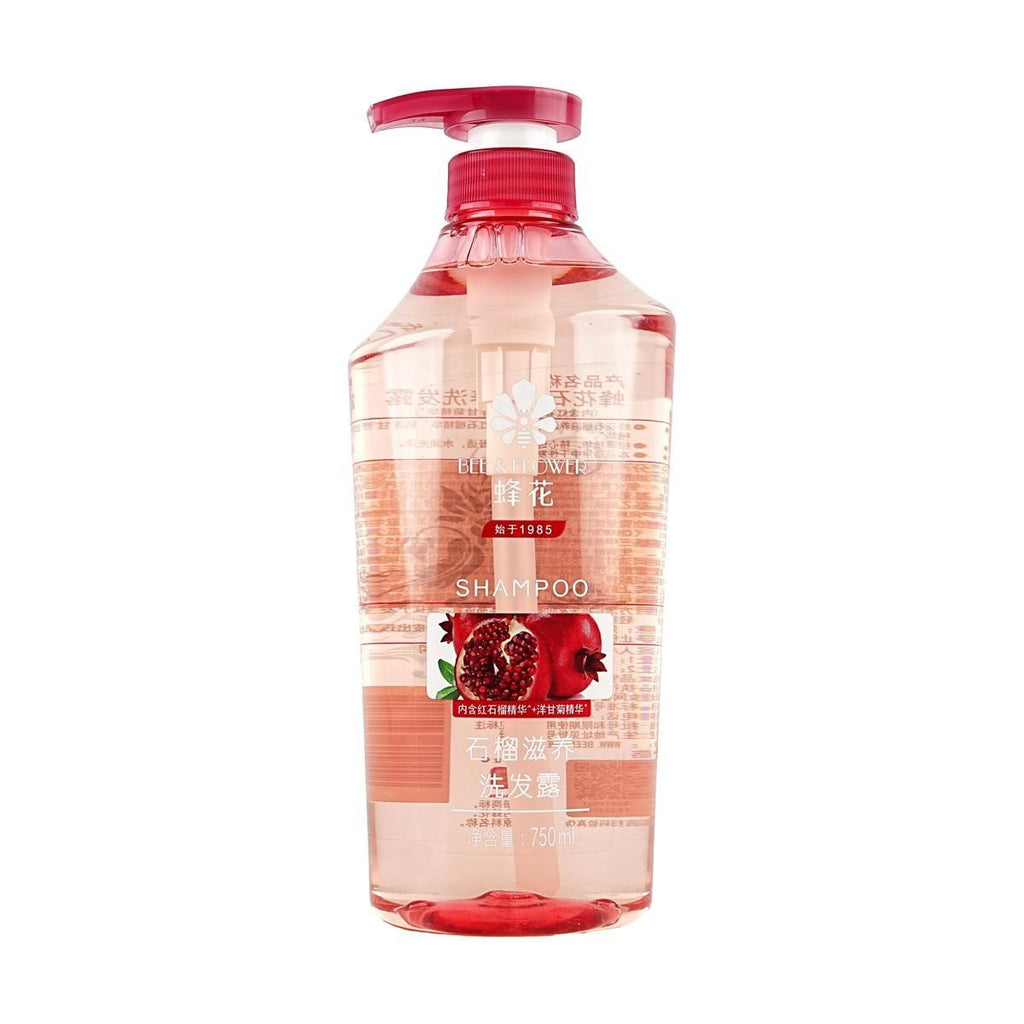 蜂花BEE&FLOWER 红石榴洋甘菊精华洗发露 无硅油双重植萃洗发水 750ml 滋养干枯毛躁发质