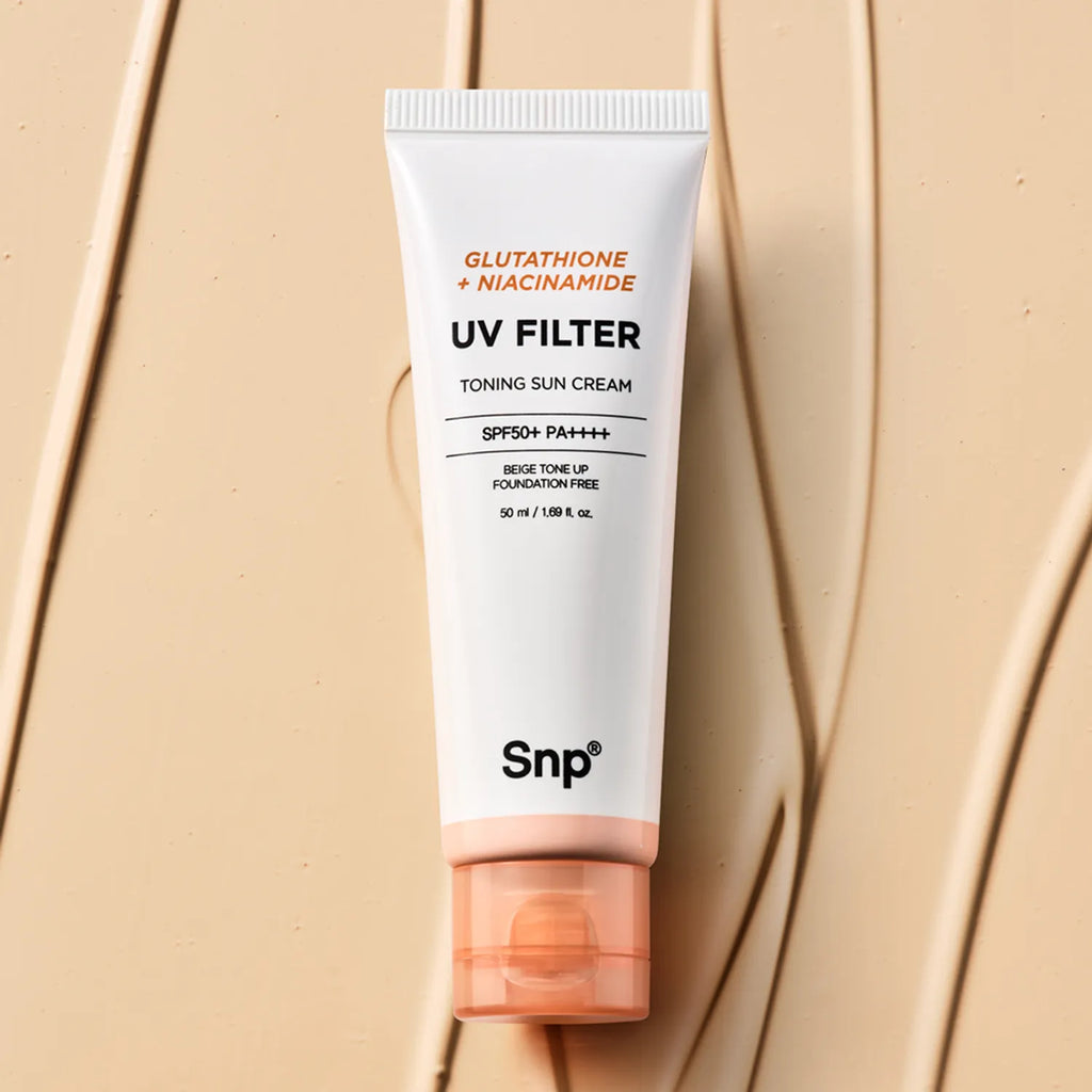 SNP Glutathione + Niacinamide UV Filter Toning Sun Cream 50ml Set (+20ml)