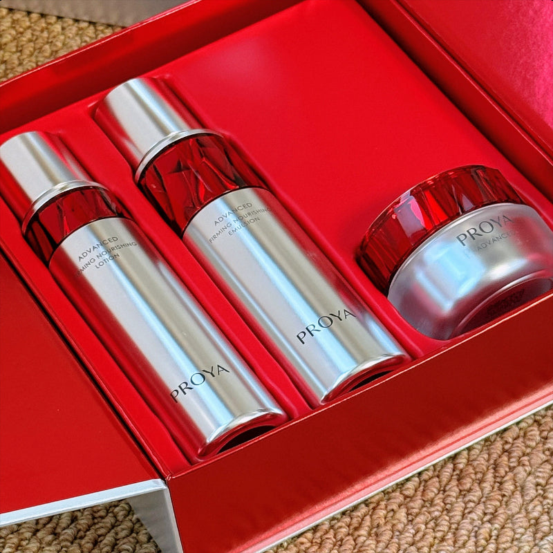 PROYA Ruby Cream Skincare Set-Dense Moisturizing Cream(essence120ml+Emulsion120ml+Cream - Light For Oily Skin50g)