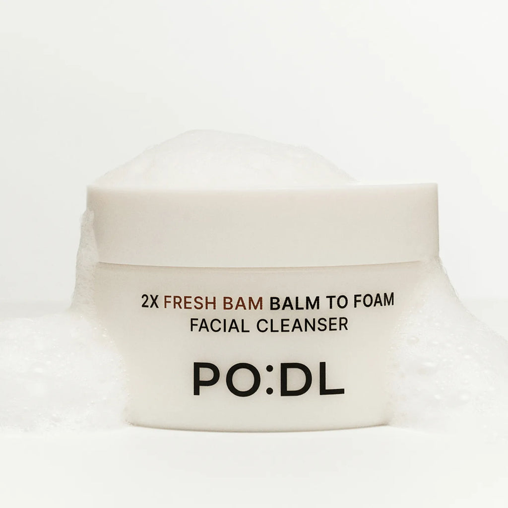 PODL 2X Fresh Bam Balm To Foam Facial Cleanser 130ml Set (+Dual Pore Brush + Wrist Wash Band)