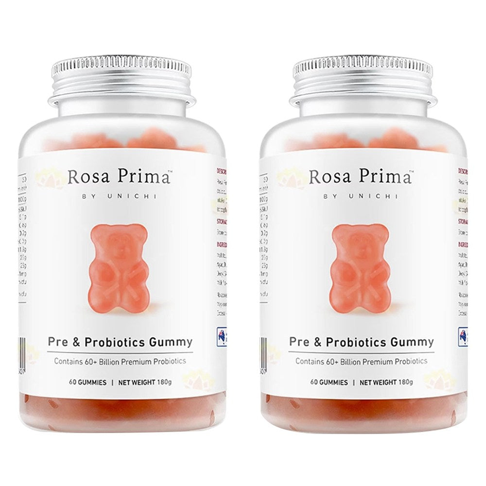Rosa Prima’s Pre & Probiotics Gummy By UNICHI Gummies (60 Gummies) Supports Digestive Health