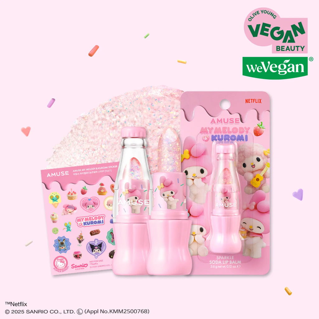 [MY MELODY & KUROMI EDITION] AMUSE Sparkle Soda Lip Balm