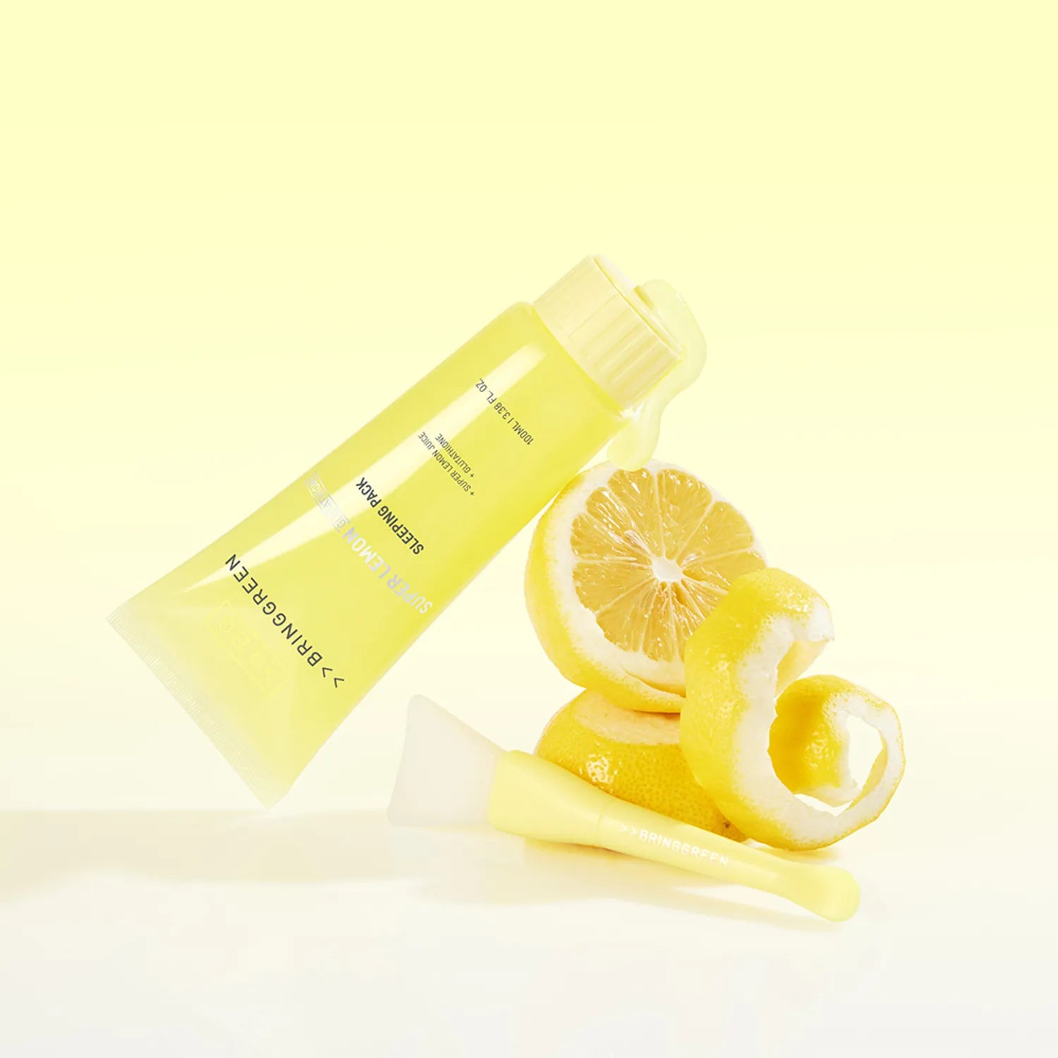 BRINGGREEN Super Lemon Glutacion Sleeping Pack 100 ml Set (+Silicon Brush)