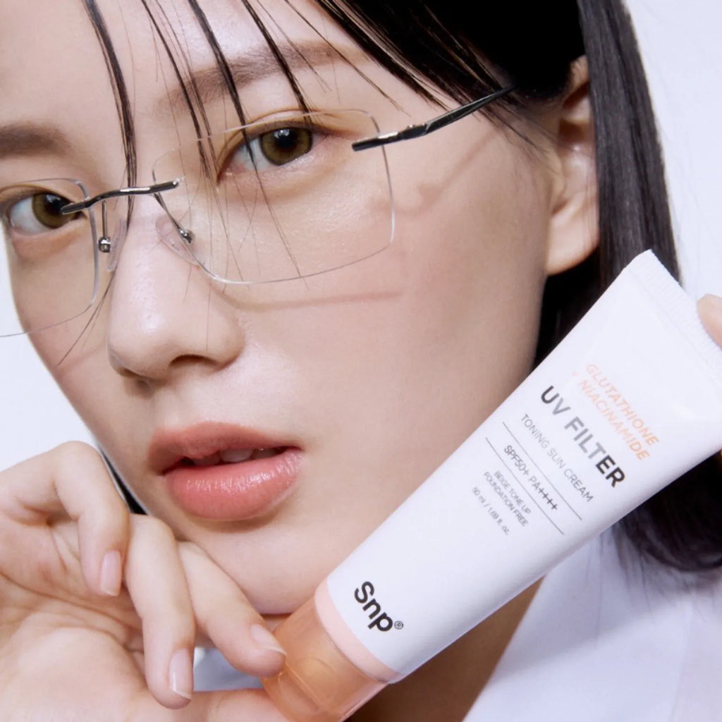 SNP Glutathione + Niacinamide UV Filter Toning Sun Cream 50ml Set (+20ml)