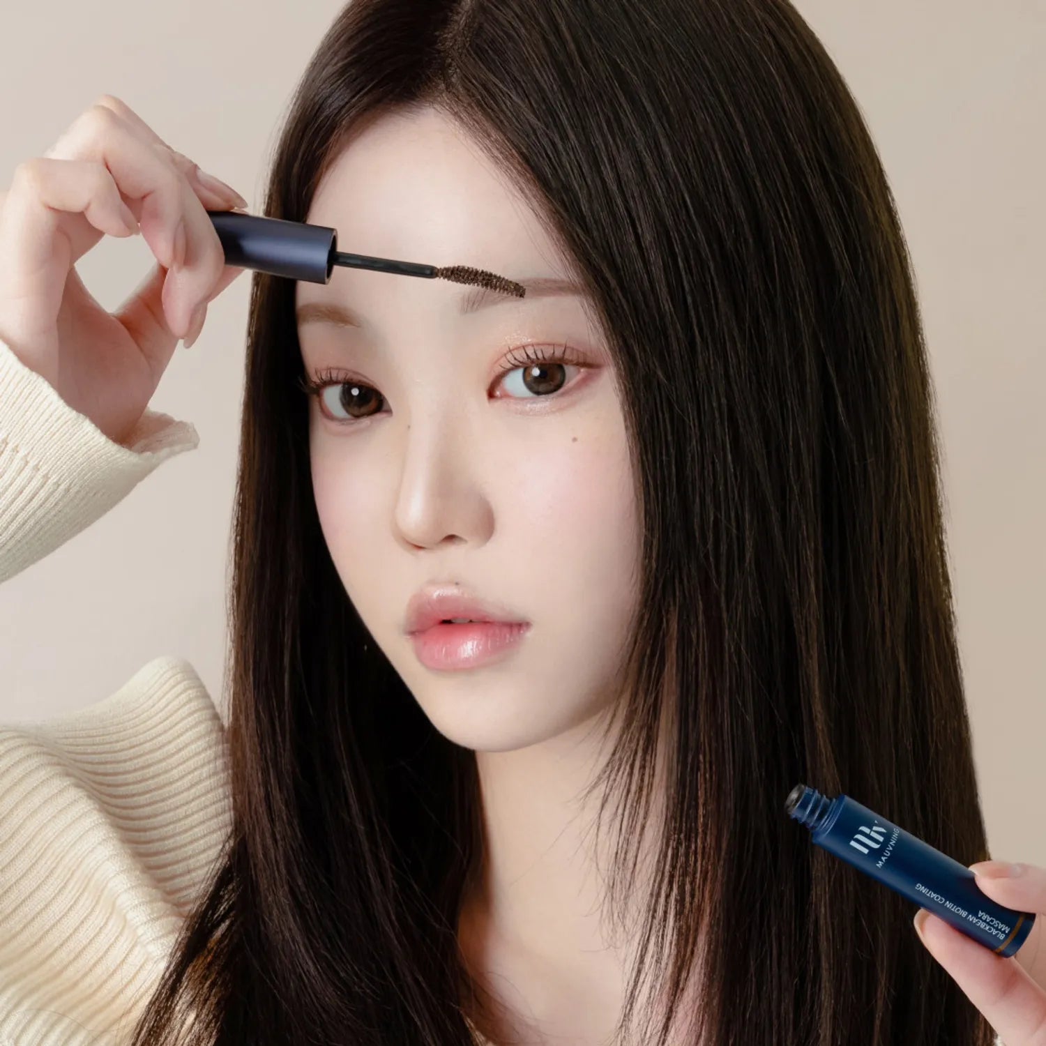 MAUVNING Black Bean Biotin Coating Mascara (Black / Brown)