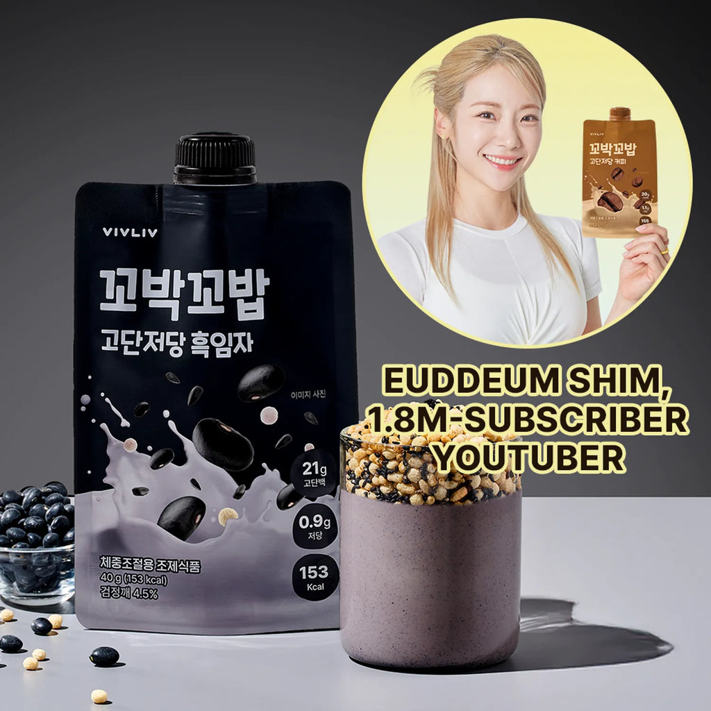 VIVLIV Kkobak Kkobab High Protein Low Sugar #Black Sesame Seeds 40g