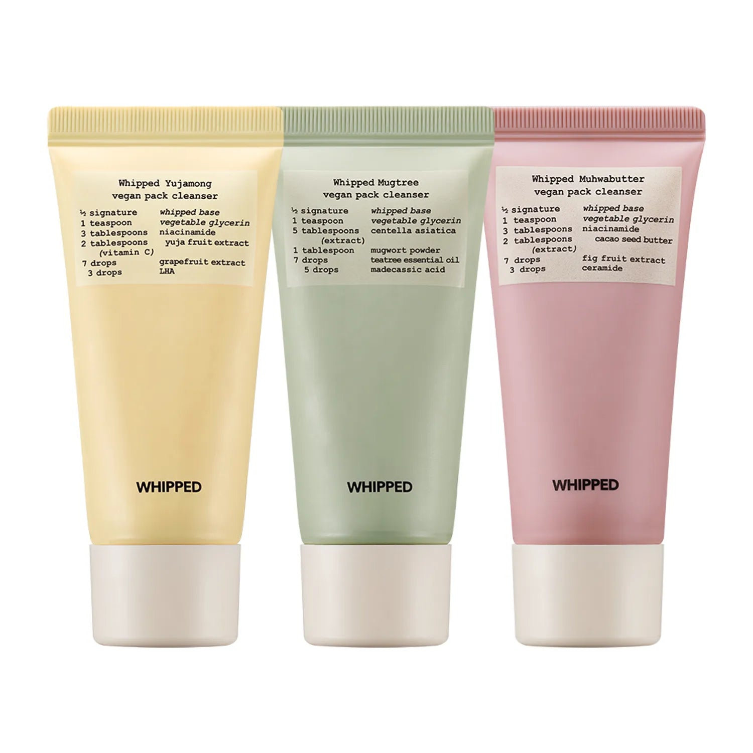 Whipped Vegan Pack Cleanser Gift Set (Mugtree 25g+Muhwabutter 25g+Yujamong 25g)