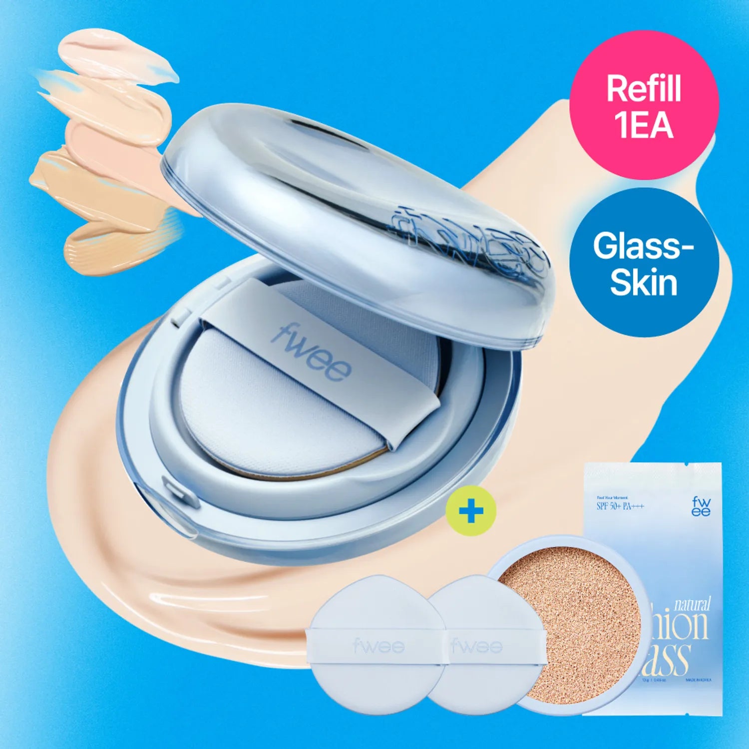 fwee Cushion Glass Natural (+Refill/Puff 2P)