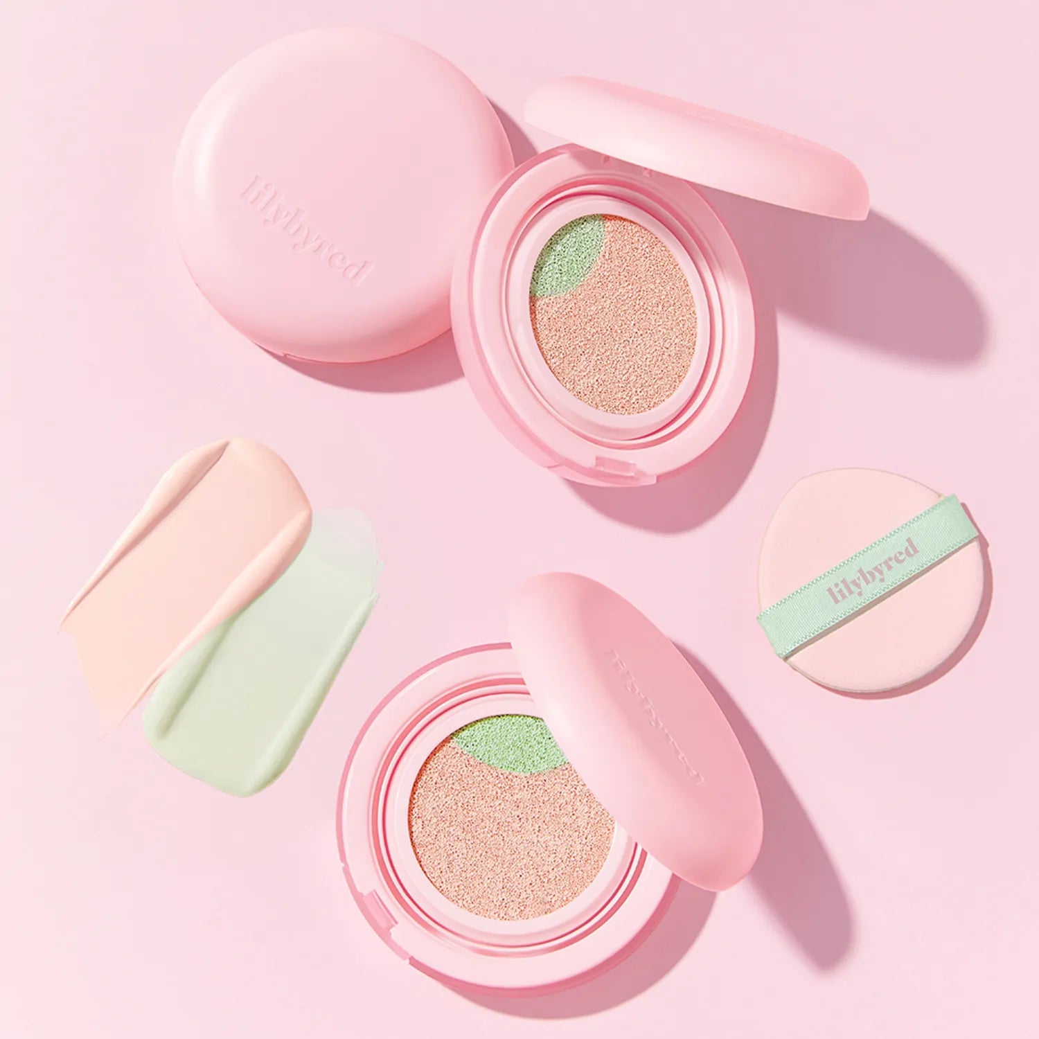 lilybyred Dual Light Tone Up Cushion 12g Peach Green