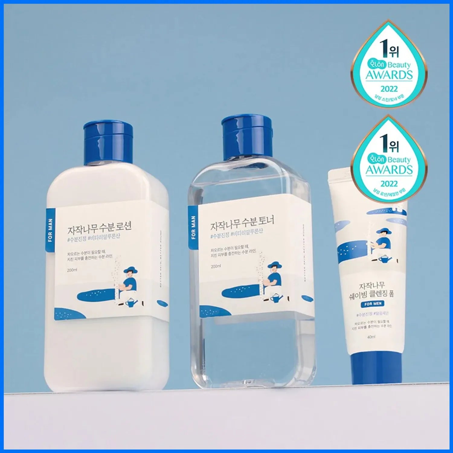 ROUND LAB For Men Birch Juice Toner / Lotion 200mL Set (+Shaving Foam 40mL)