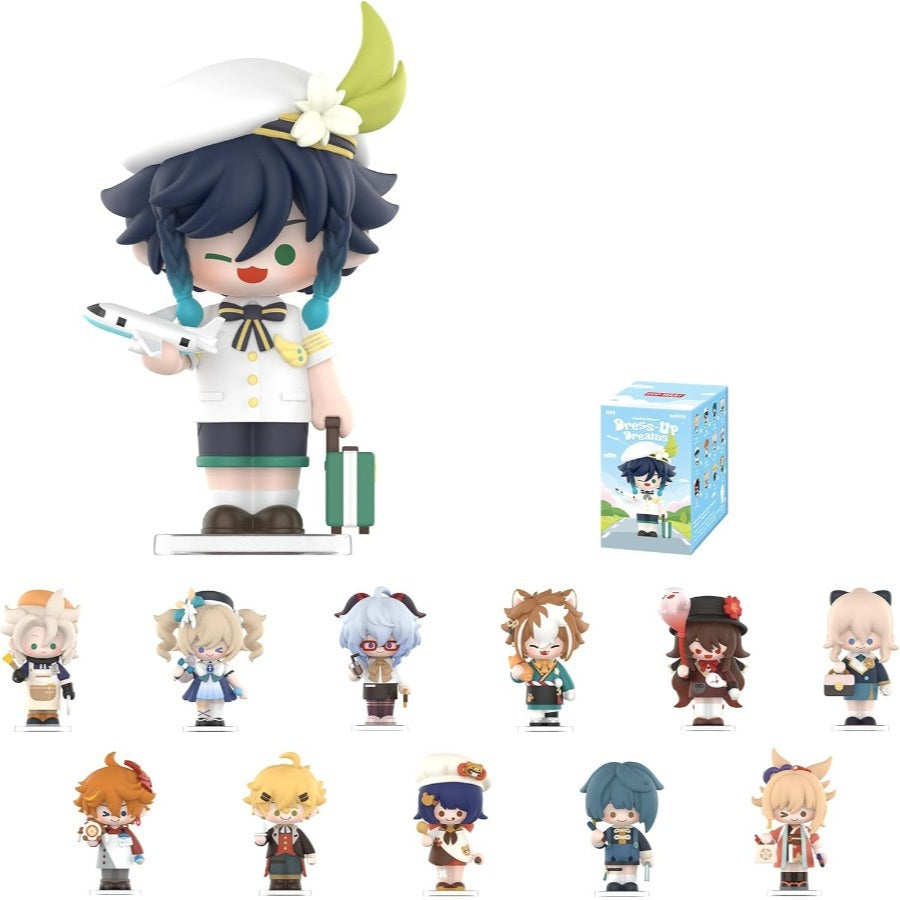 Genshin Impact Dress-Up Dreams Themed Chibi Series Figures, 12PCs Genshin Impact Blind Box Figures, Random Design Action Figures Collectible Toys Home Decorations,Birthday Gifts