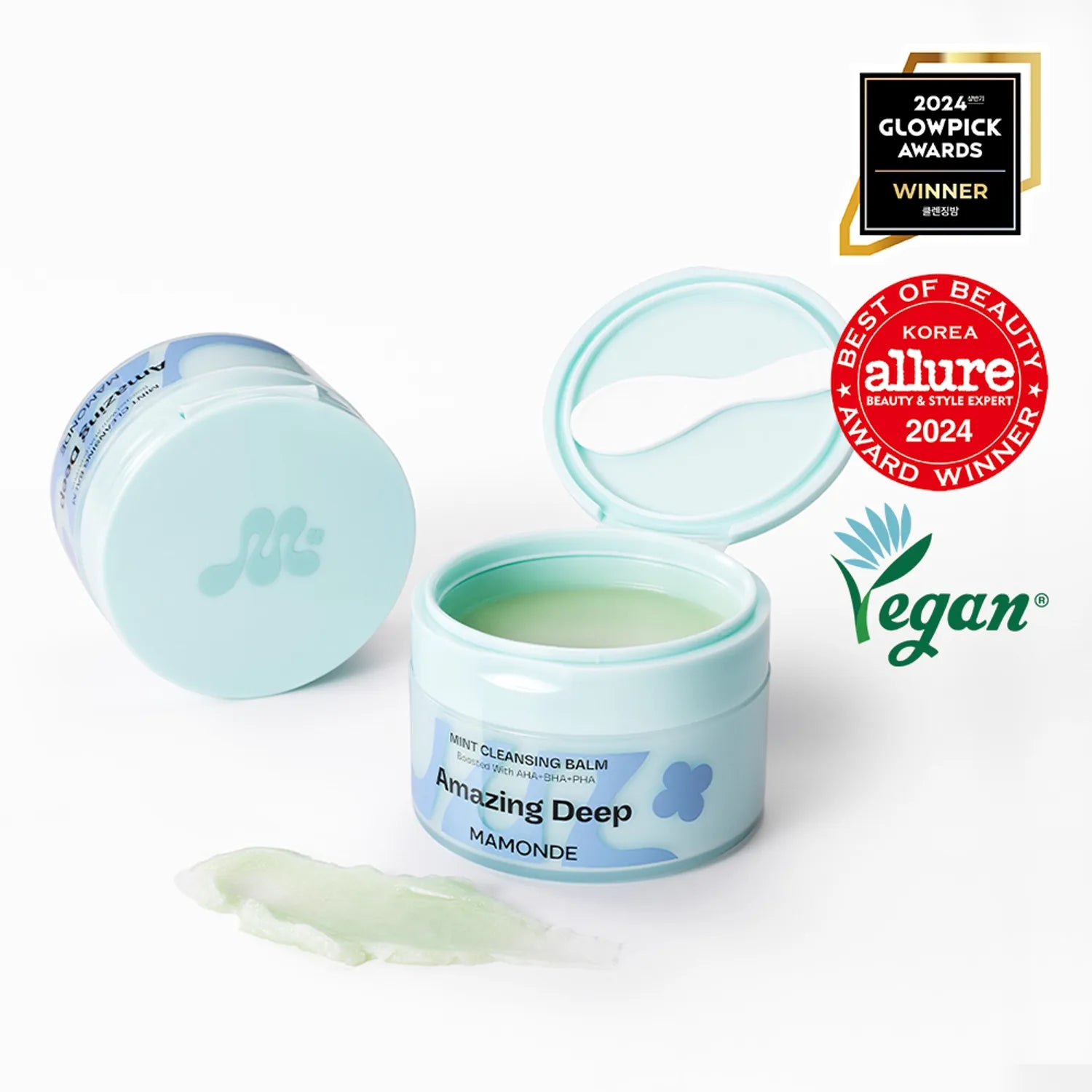 Mamonde Amazing Deep Mint Cleansing Balm 90ml Set (+Deep Mint Charcoal-Ate Pack Cleanser 25g)