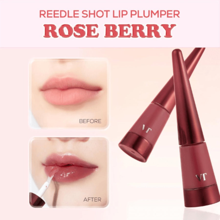 vt Reedle Shot Lip Plumper, Hydrating & Volumizing Clear Lip Gloss, Microneedling Effect & Hyaluronic Acid For Fuller, Smoother Lips, Stocking Stuffers, 0.15 Oz (4.3 G)