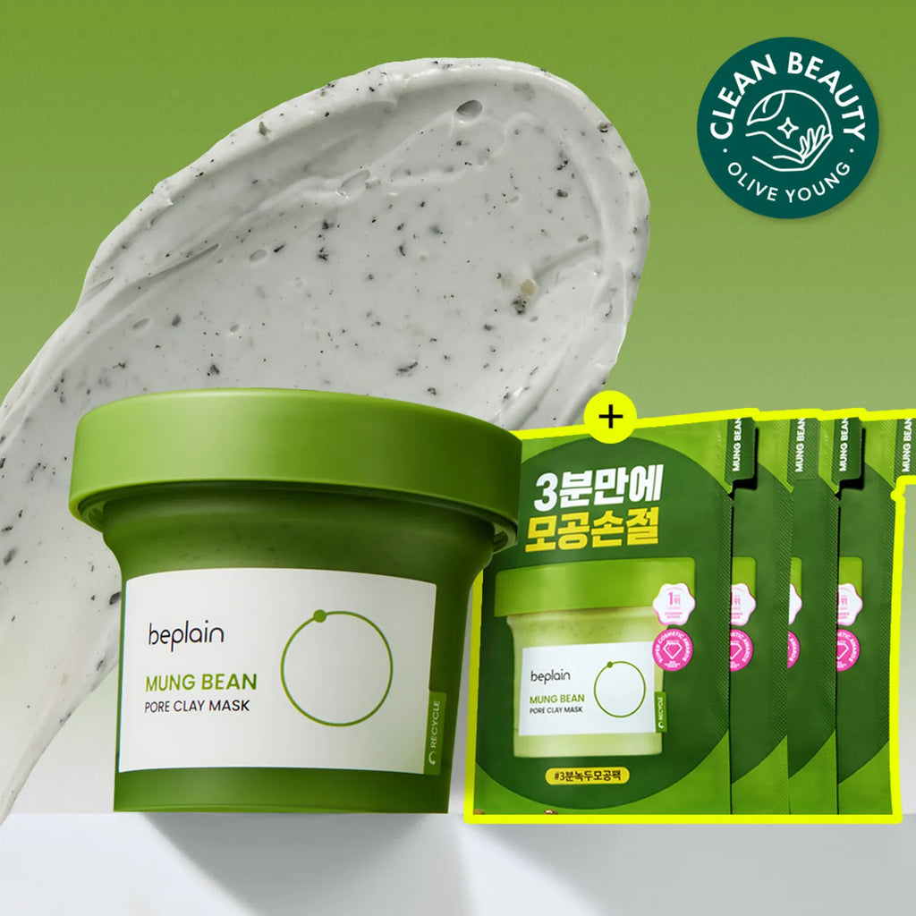 beplain Mung Bean Pore Clay Mask Pack 120mL (+12mL*4ea Special Set)