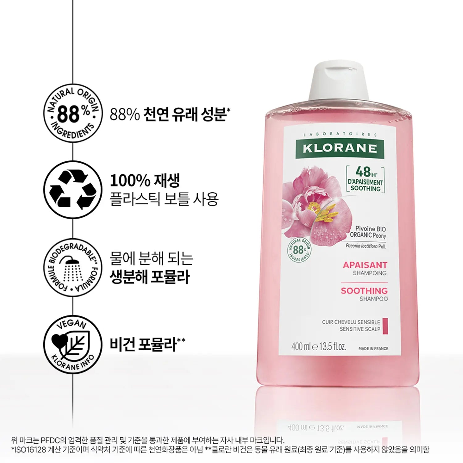 KLORANE Soothing Sensitive Scalp Shampoo with Peony 400mL (NEW)