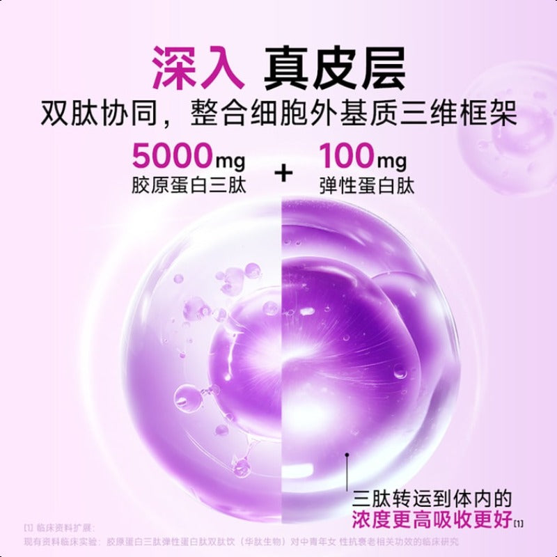 Lumi Collagen Tripeptide Beverage 5000mg Collagen Tripeptide 100mg Elastin Peptide Added Ergothioneine PQQ 30ml x 2 Bottles