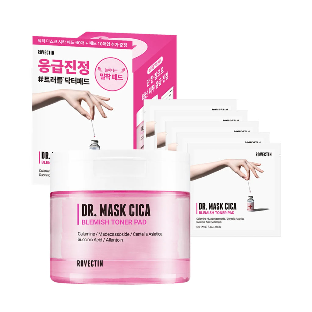 ROVECTIN Dr.Mask Cica Blemish Toner Pad 60P Set (+10P)