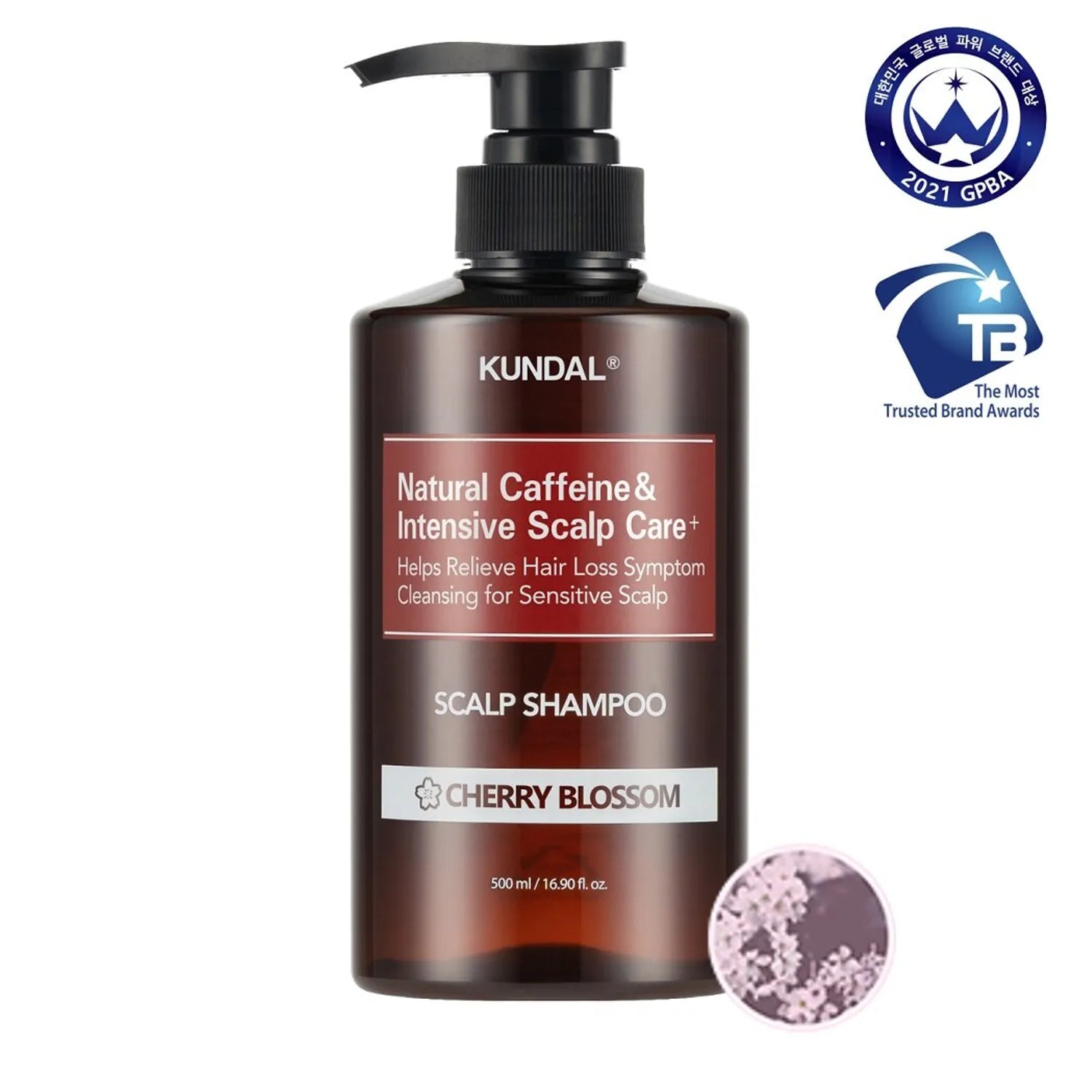 KUNDAL Natural Caffeine & Intensive Scalp Care+ Scalp Shampoo 500mL #Baby Powder