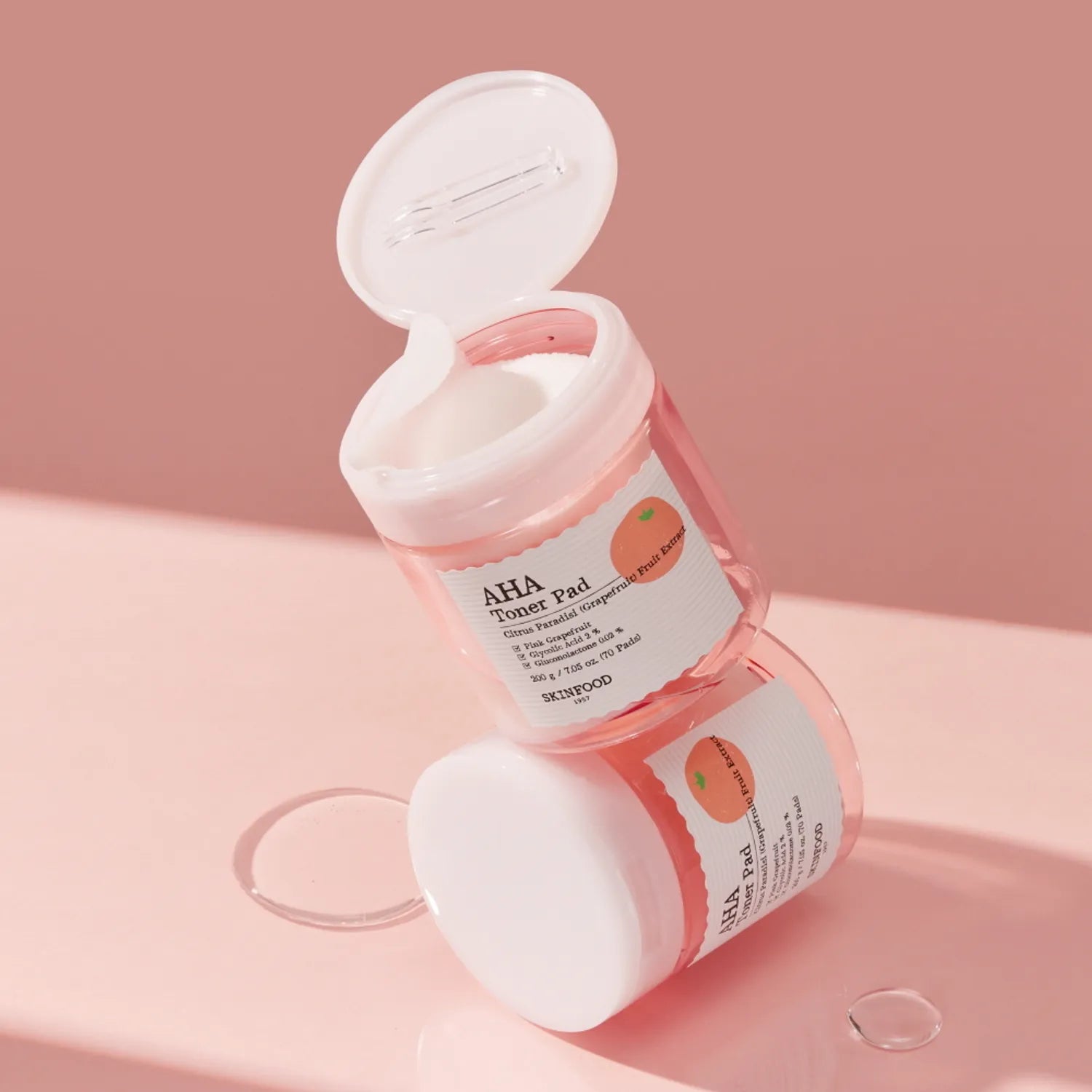 SKINFOOD Pink Grapefruit AHA Toner Pad 70P