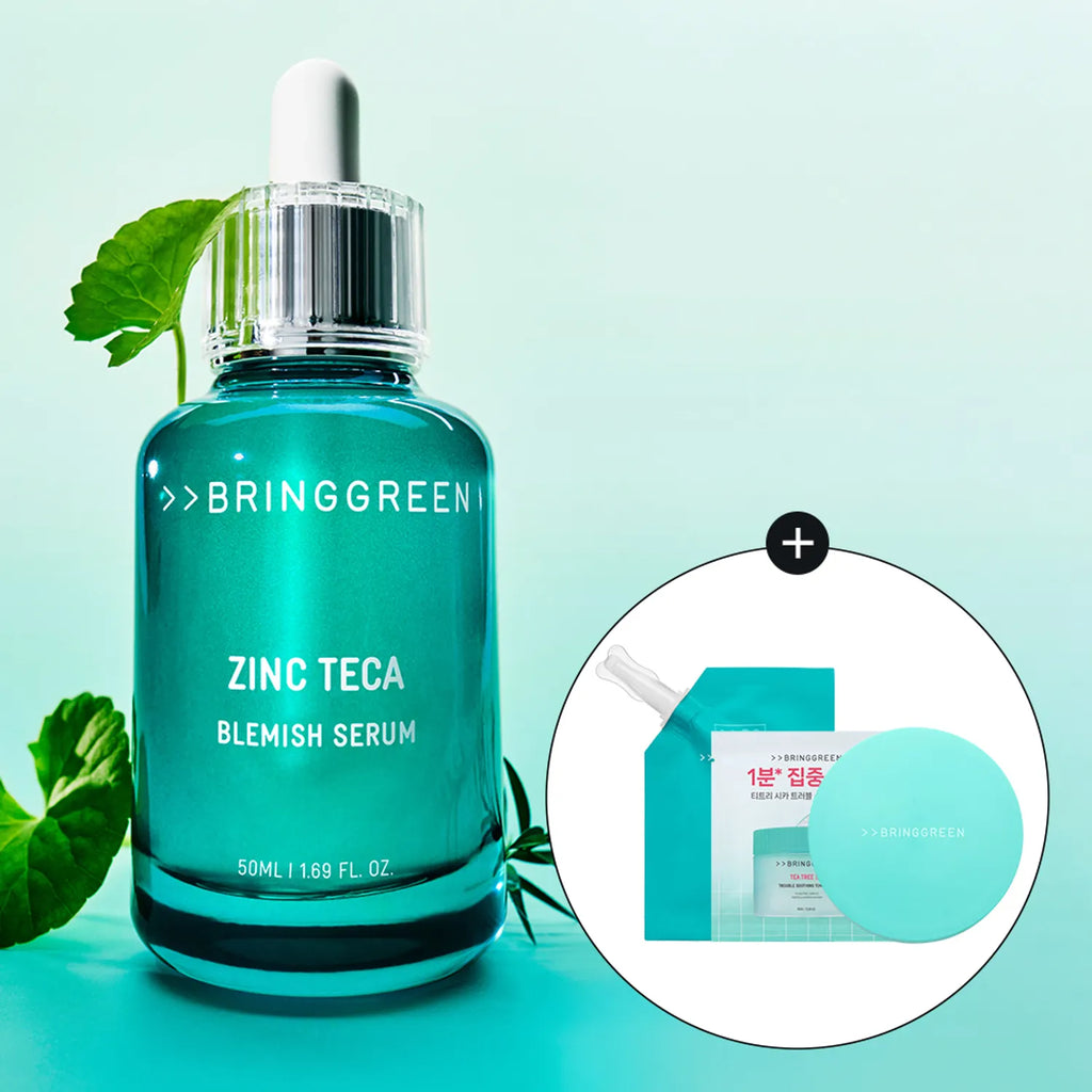 BRINGGREEN Zinc Teca Blemish Serum 50ml + Refill 25ml (+Tea Tree Pads 20P+Pad Case)