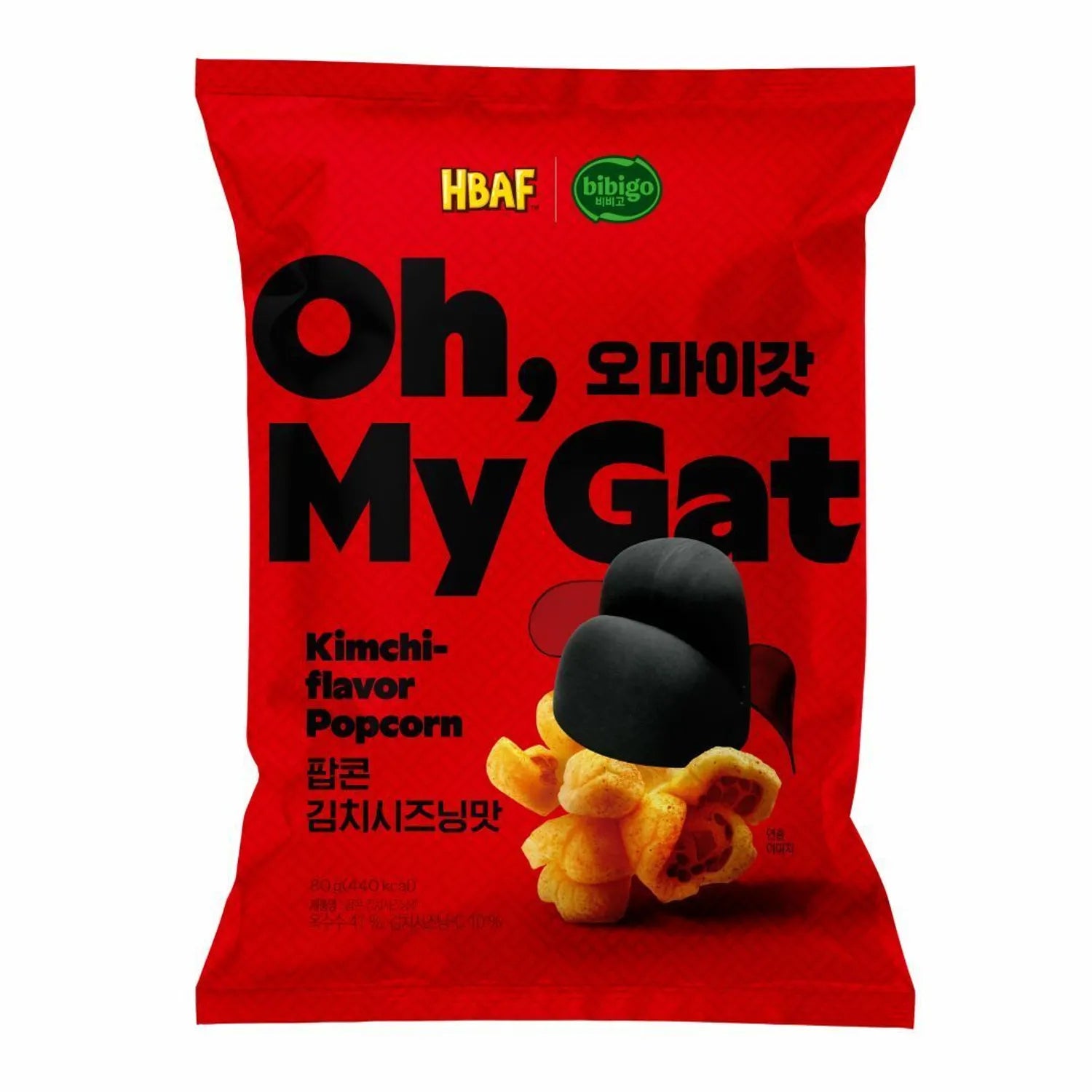 HBAF x BibiGo Oh My Gat Kimchi-flavor Popcorn 80g