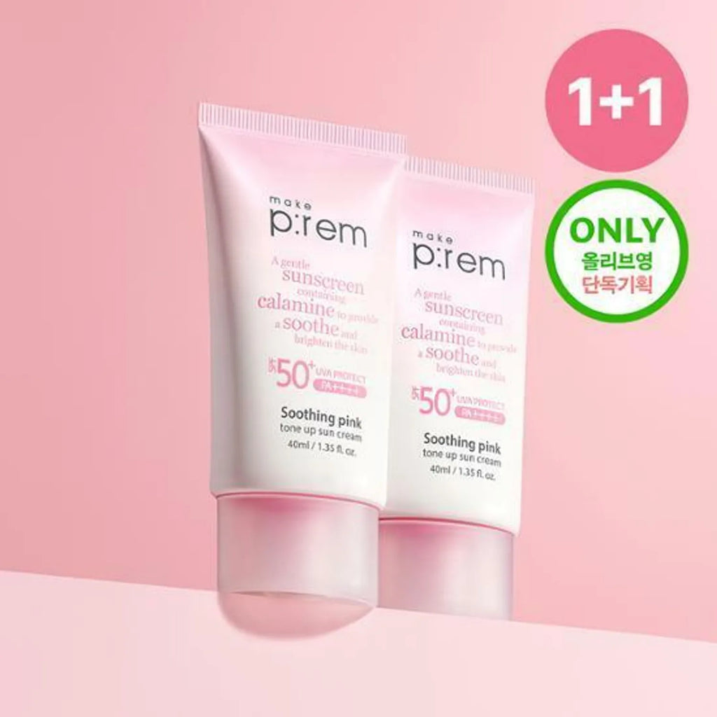 makeprem Soothing Pink Tone Up Sun Cream 40mL 1+1 Special Set