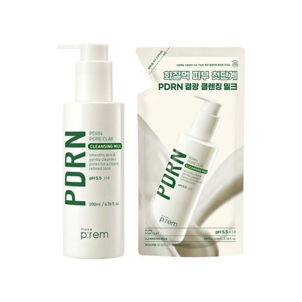 makeprem PDRN Pore Clay Cleansing Milk 200ml Set (+Refill 100ml)