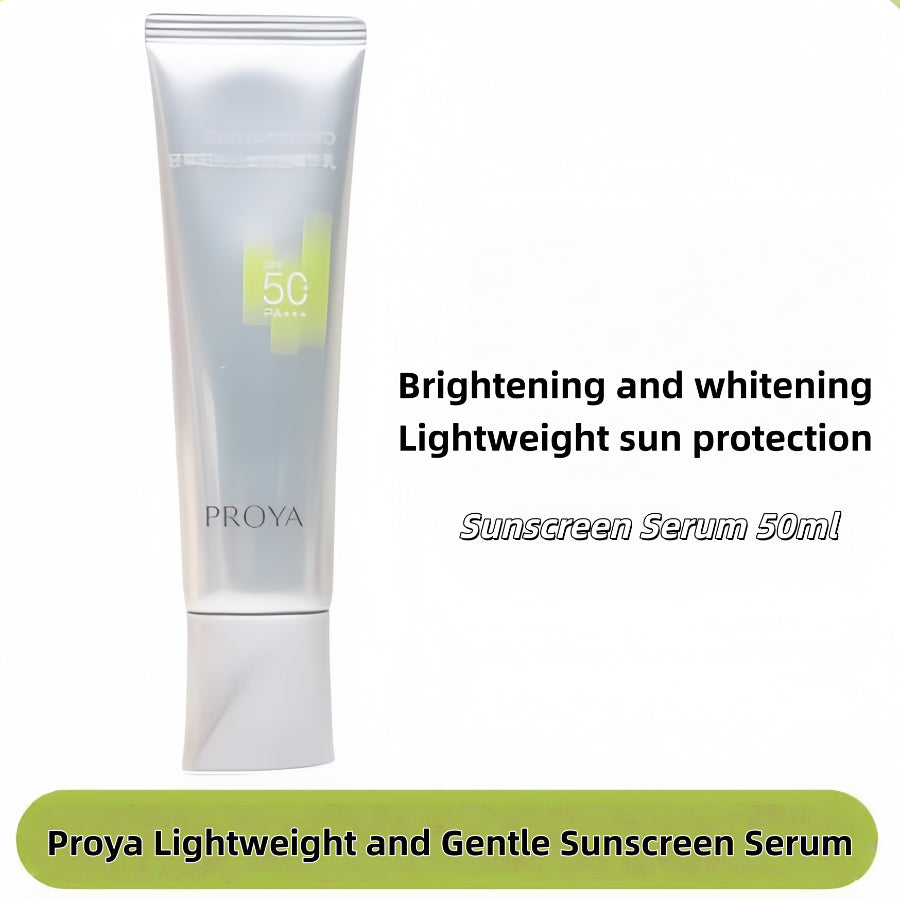 Proya Ultra-Thin Silver Tube Soothing Sunscreen Cream, high protection, lightweight, non-greasy, perfect for daily use, 50ml.